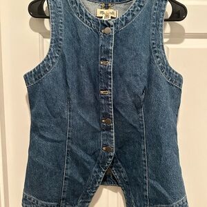 Madewell Blue Denim Button-Down Vest